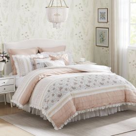 9 Piece Cotton Percale Comforter Set (Color: as Pic)